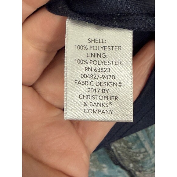 CJ Banks Womens Size 2X Teal Blue Mixed Print Sleeveless Top Eclectic Artsy - Picture 6 of 7